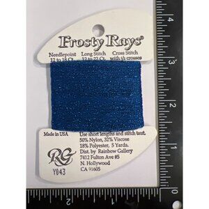 Rainbow Gallery Frosty Rays Y043 Blue Sparkly Thread Needlepoint & Cross Stitch